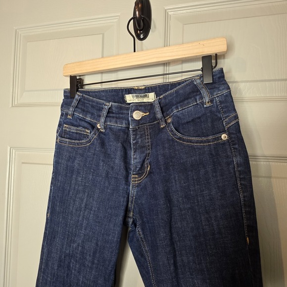 Rock & Roll Ladies Dark Wash Boot Stitch Mid Rise Trousers 27 x 36 Long Tall - Picture 6 of 9